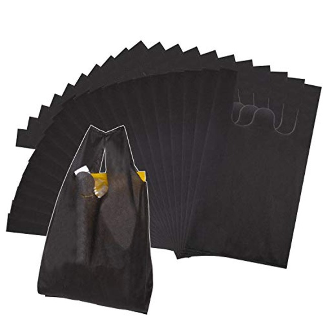 [アストロ] 抗菌 エコバッグ ブラック Sサイズ 20枚組 折りたたみ 不織布 レジ袋 清潔 繰り返し使える エコ 経済的 822-03