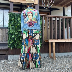 グラフィック柄ボヘミアンワンピース