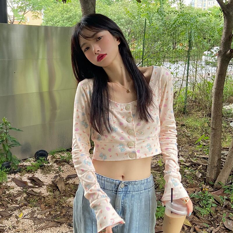 フローラルカーディガンジャケット スプリングオータムショート ロング 大人ガーリー スウィート キュート カジュアル 春物 秋物 花柄 モンロー64622141484