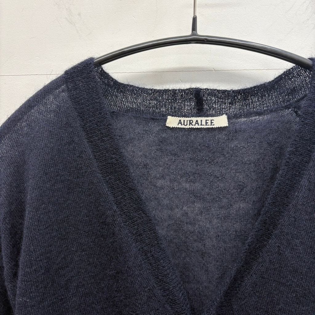 AURALEE オーラリー 25AW KID MOHAIR SHEER KNIT CARDIGAN モヘア