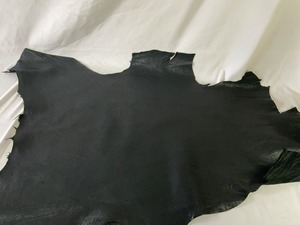 シカ革(ヌメ)ソフトタイプ　ブラックカラー　メス　レザーAランク50ds　1.5ｍｍ　銀面あり