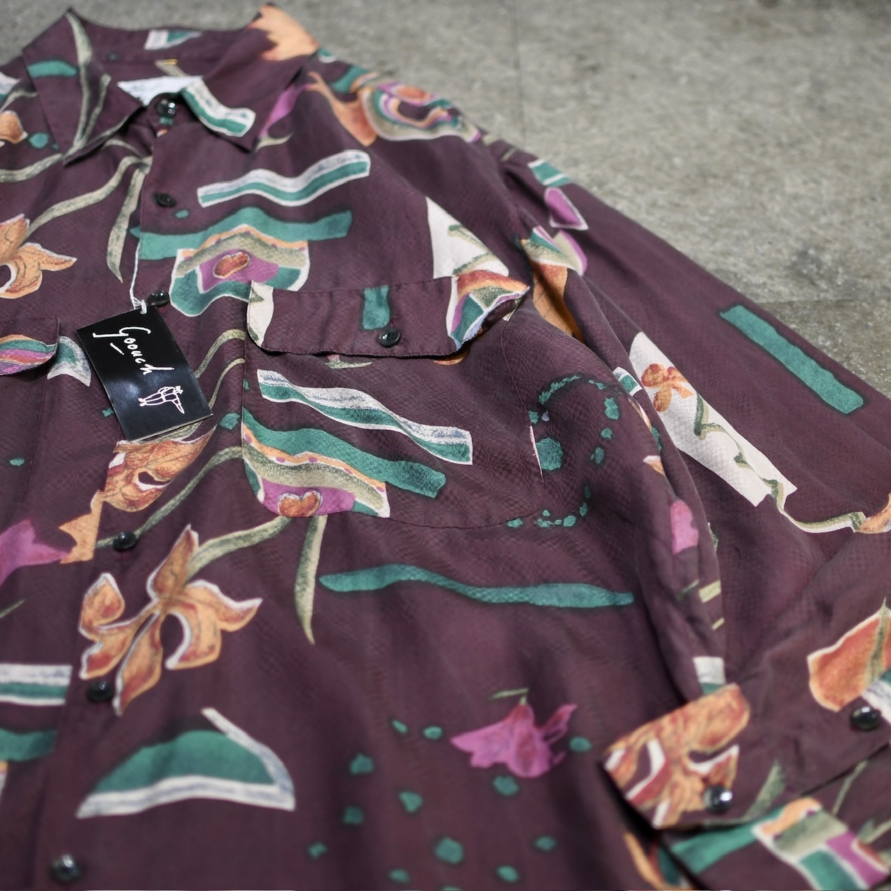 goouch dead stock design pattern silk shirt