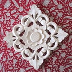 ブロックプリント生地【50cm単位】インド綿  花柄 赤×白 #59534-RD1