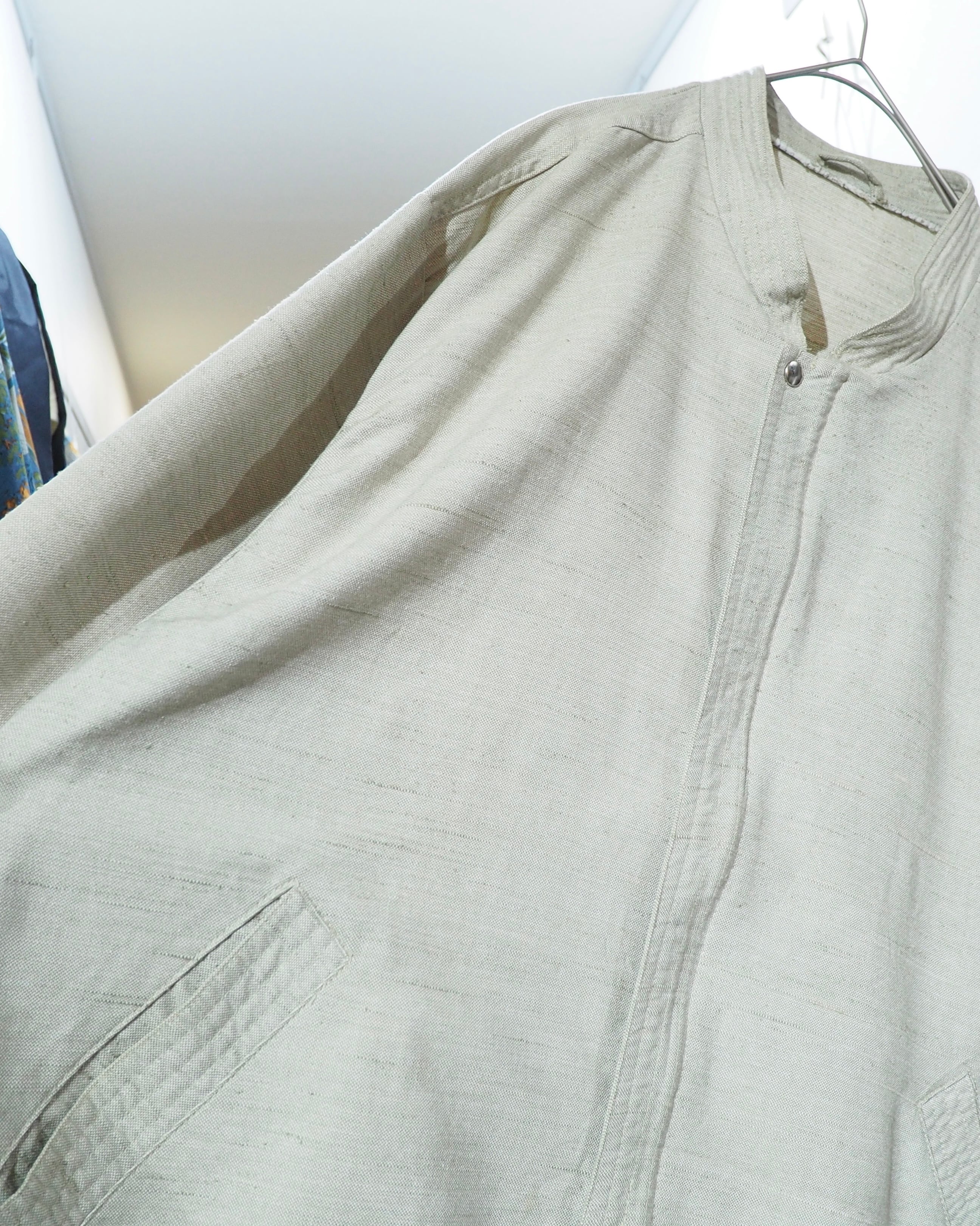 ” 無垢 ” Ecru White Color vintage Over silhouette No collar jacket