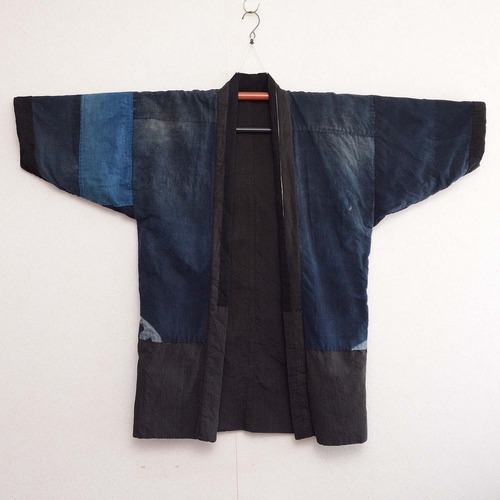 野良着 藍染 クレイジーパターン 木綿 着物 縞模様 ジャパンヴィンテージ 昭和 | noragi jacket men indigo crazy pattern stripe japan vintage