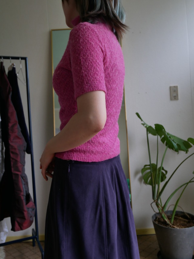 90s-00s USA Made Mohair Knit Short Sleeve Turtleneck