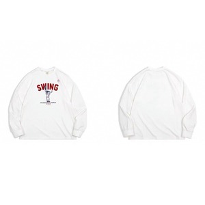 Print crew neck long sleeve t-shirt 0429