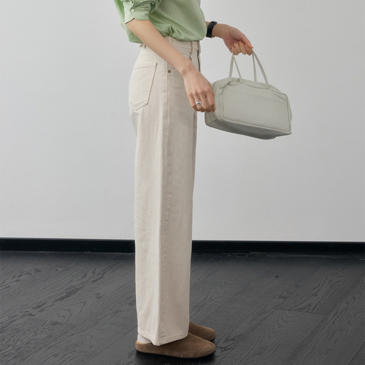 Wide Full-Length Denim Pants【4color】 T4301