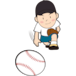 野球の球を投げる少年