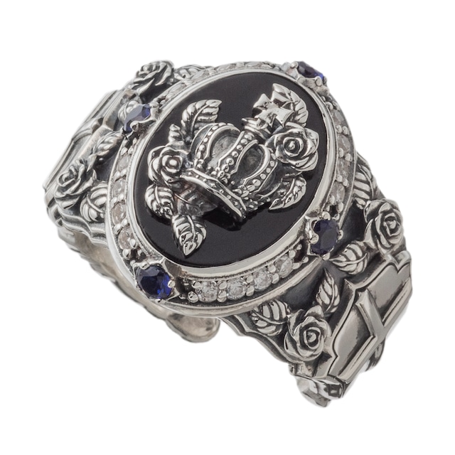 【指輪売り上げランキング3位】黒薔薇リング　AKR0066　Black rose ring シルバーアクセサリー Silver jewelry
