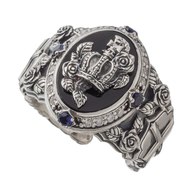 黒薔薇リング　AKR0066　Black rose ring シルバーアクセサリー Silver jewelry