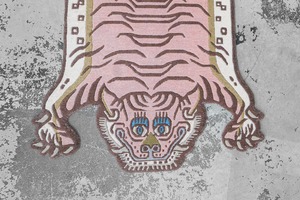 Tibetan Tiger Rug 《Sサイズ•ウール・オリジナル3・ピーチブロッサム501》チベタンタイガーラグ