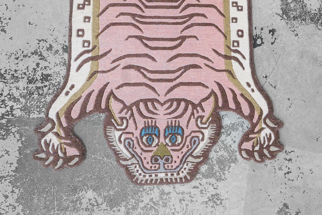 Tibetan Tiger Rug 《Sサイズ•ウール・オリジナル3・ピーチブロッサム501》チベタンタイガーラグ