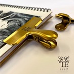 レソット【 アンティーク ゴールド ワイド クリップ 】LESO.  銀座 青山 ブティック 文房具 事務 オフィス A4 資料 袋止め キッチン アイテム キッチンツール 袋 密封 密閉 おしゃれ