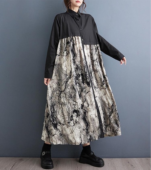 大きいサイズ レディース ロング　ワンピース　春 秋 冬　新品 長袖