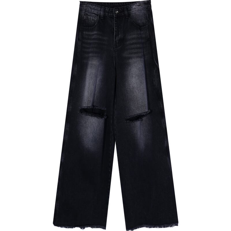 STARTEXCEEDENDダメージ加工デニムワイドパンツ | mblueshop STARTEXCEEDENDダメージ加工デニムワイドパンツ | mblueshop