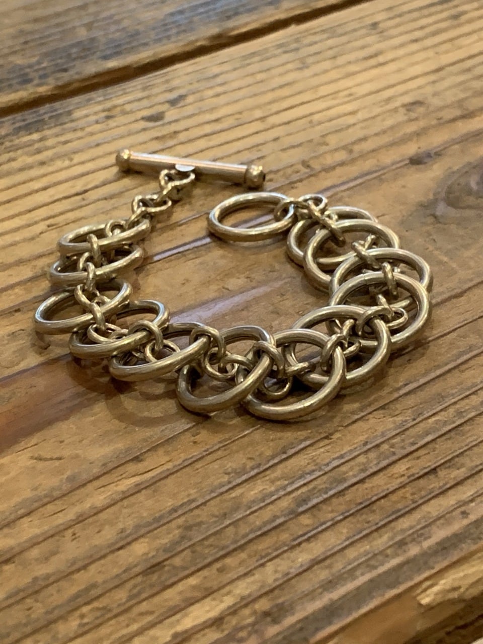 1990's Design Ring Chain Bracelet "925 Silver"