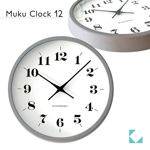 KATOMOKU muku clock 12 グレー km-98GR