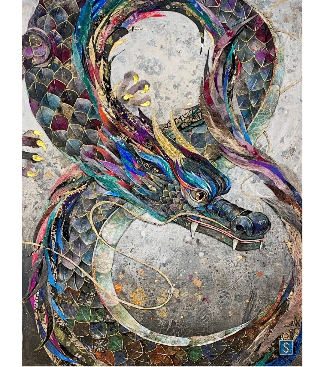 アクリル原画「春の菜花」(25cm円形キャンバス) ALL ITEM | SAORI