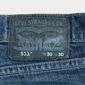 【LEVI'S】メキシコ製 511 ジーンズ デニム ジーパン スリム ストレート スキニー 細身 美脚 足長効果 ジッパーフライ ストレッチ W30 L30 リーバイス US古着