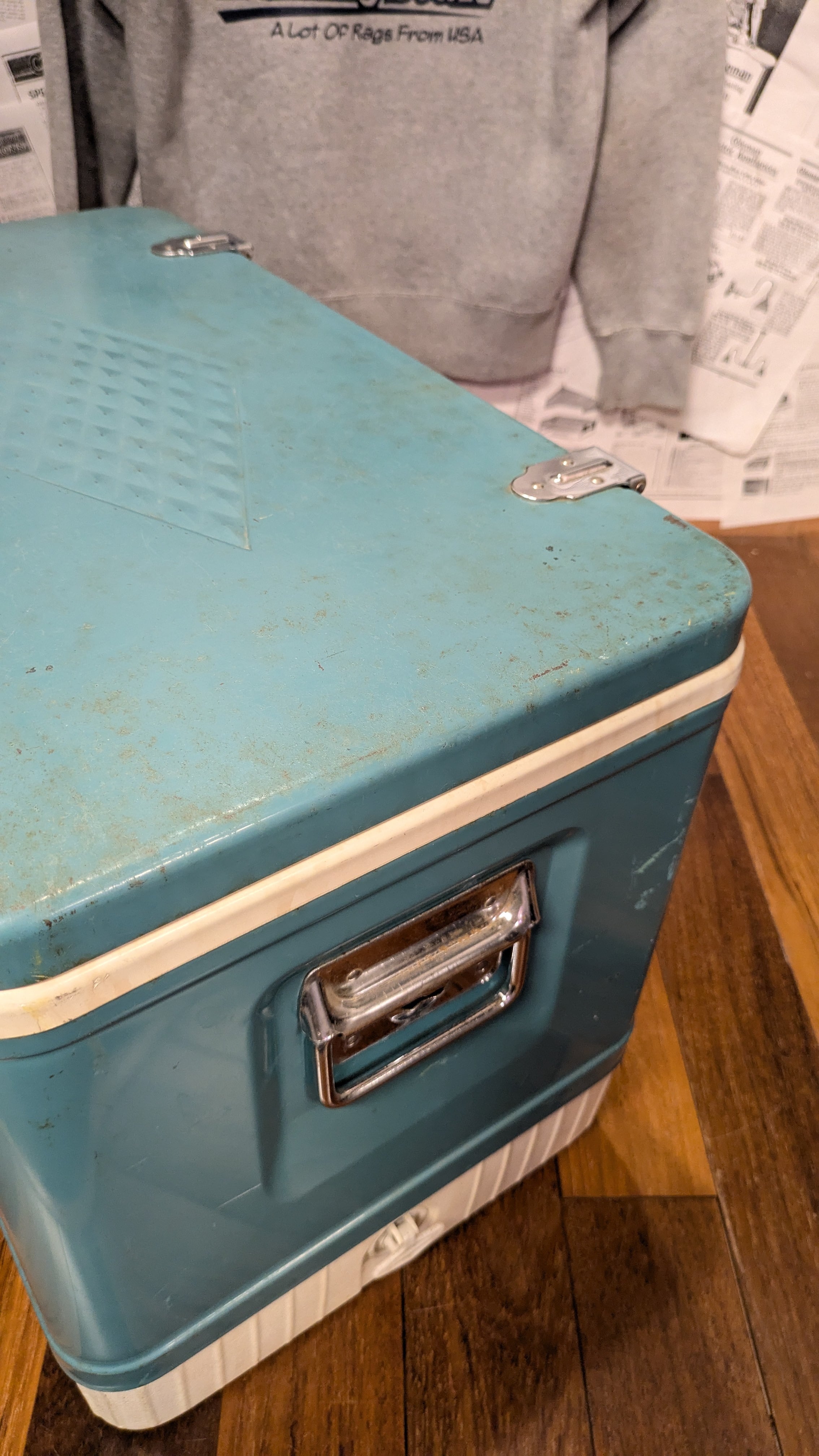 Vintage Coleman CoolerBox DiamondLogo SteelBelt Blue ビンテージ