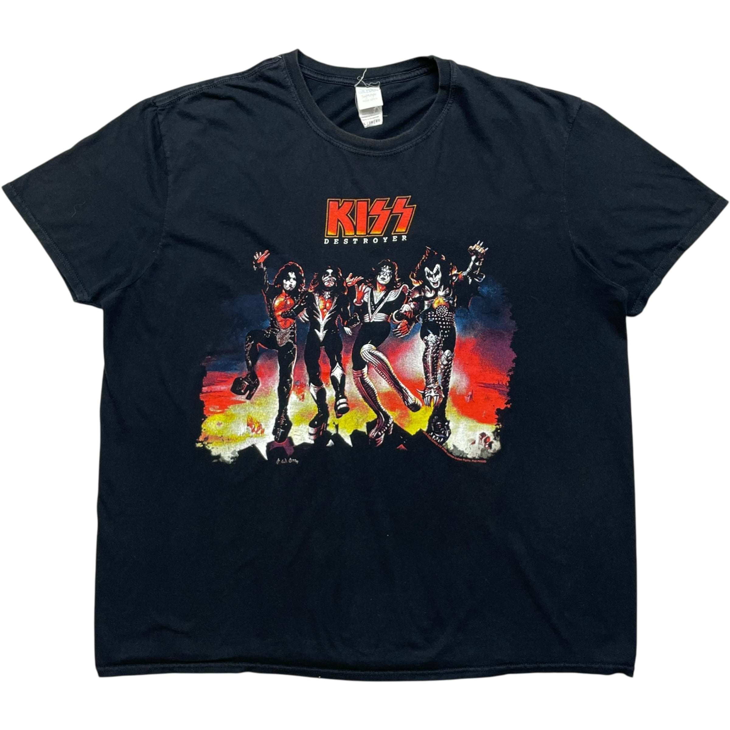 《XL》GILDAN ギルダン バンドTシャツ KISS キッス DESTROYER フロントプリント ブラック no.8486