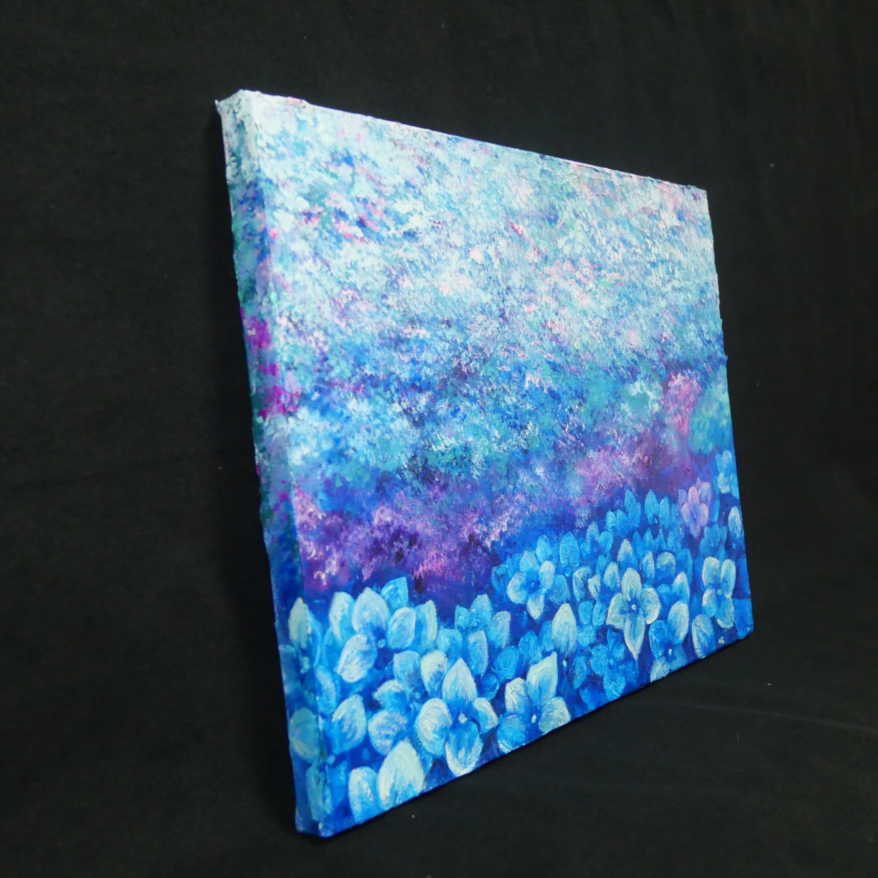 油絵・原画】雨上がりの奇跡 〜光満ちる紫陽花畑〜（F4号） ｜ 紫陽花