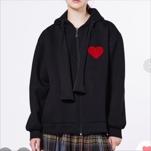 ダブルスタンダード　DOUBLE STANDARD　ハートワッペンジップパーカー