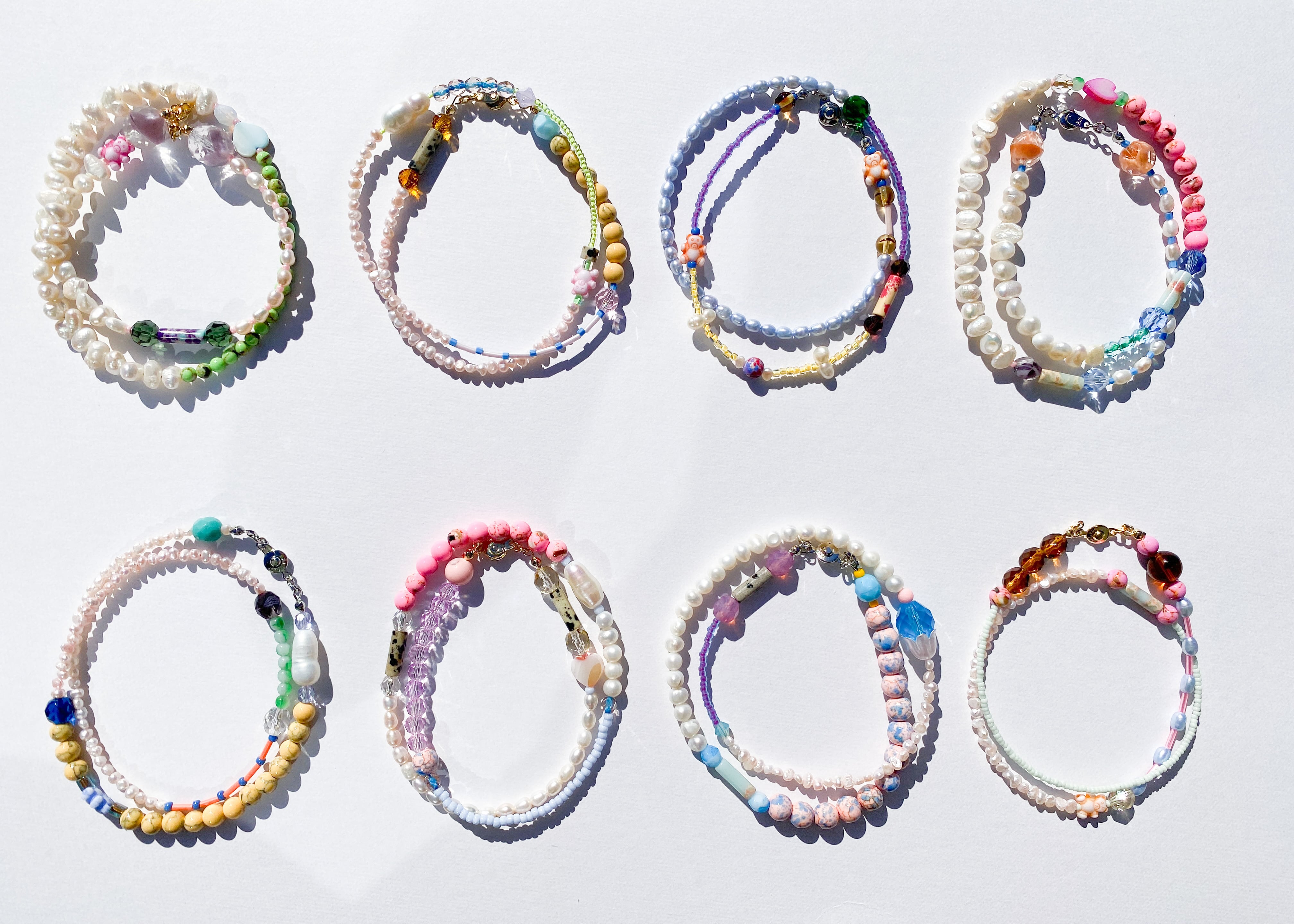 淡水パールとビーズのネックレス