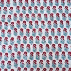 ブロックプリント生地【50cm単位】インド綿 小花柄 白×赤/緑 #11510-WT1