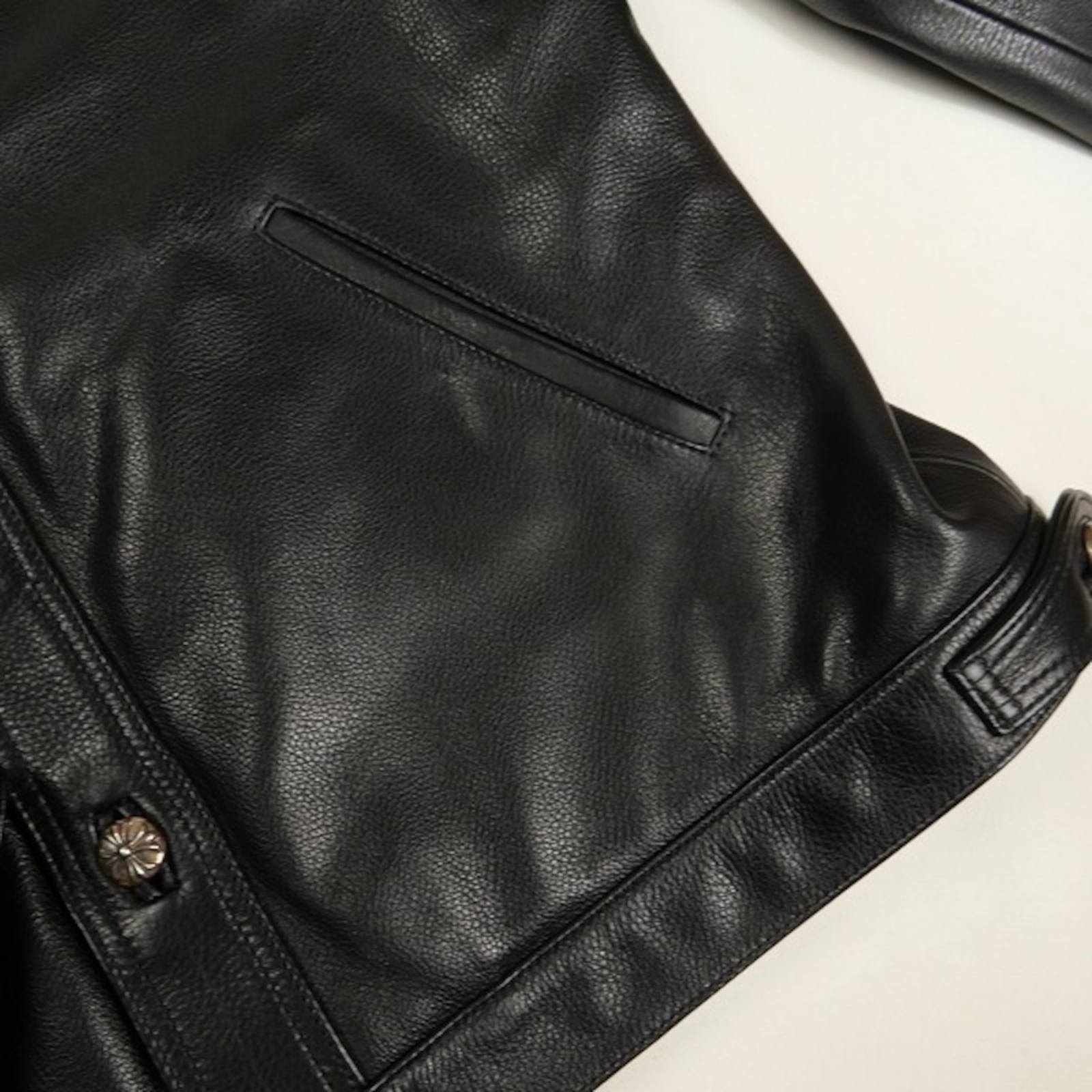 CHROME HEARTS クロムハーツ CLASSIC JEAN LEATHER JACKET BLACK