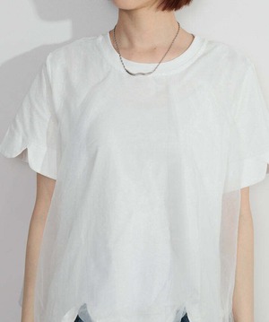 2605147 オーバーチュールスカラップTシャツ white