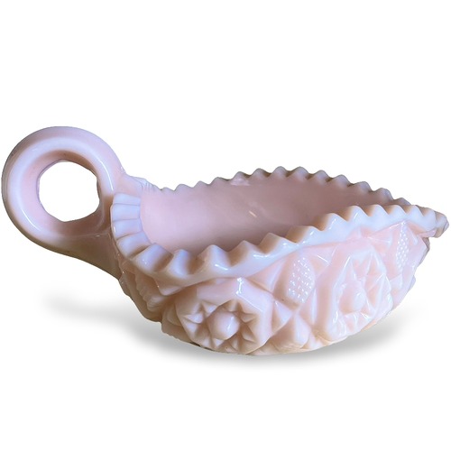 【ヴィンテージ US フォストリア社 ピンクミルクガラス プレート】