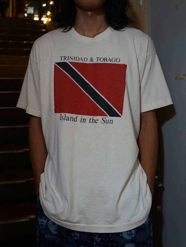 Trinidad & Tobago Island in the Sun Flag Graphic White T-Shirts