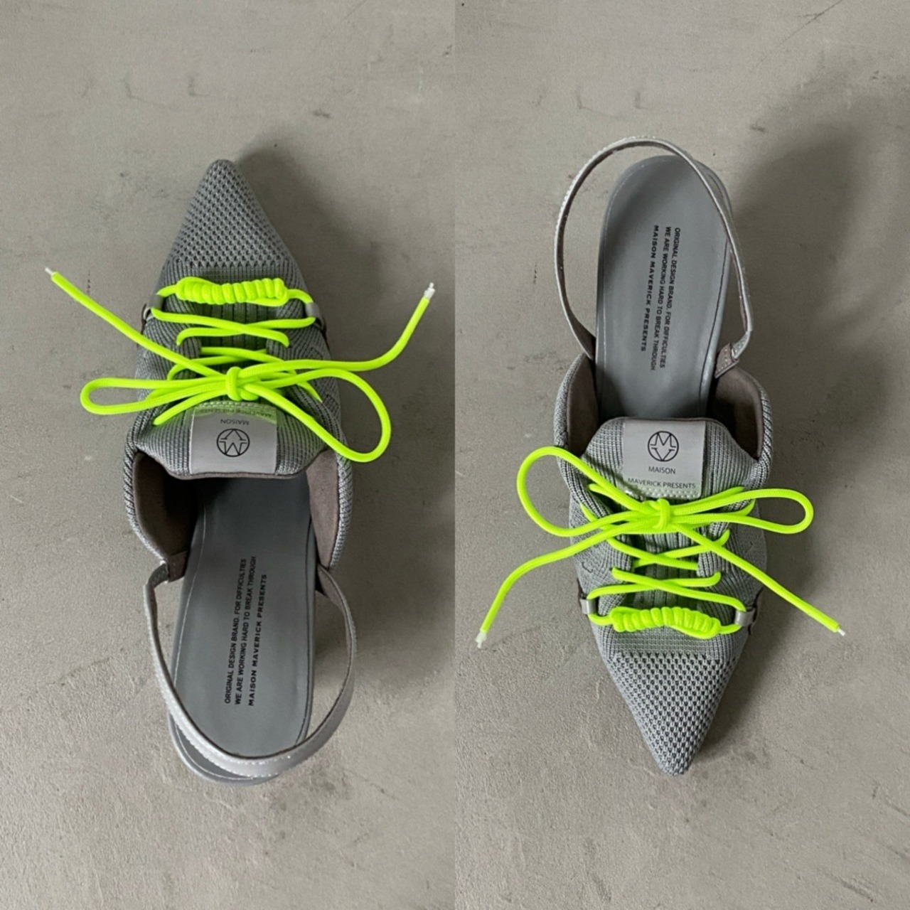 【受注予約：7月上旬入荷予定】knit lace-up sneaker heel/gray