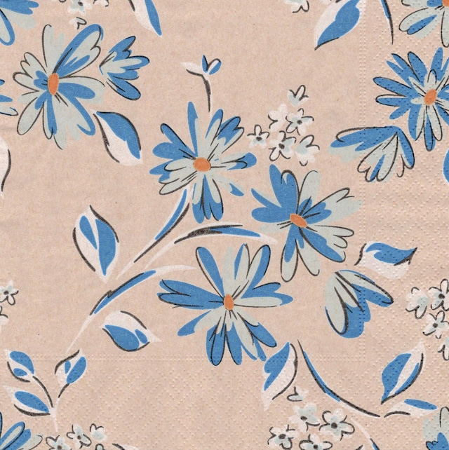 2022春夏【Paper+Design】バラ売り2枚 ランチサイズ ペーパーナプキン Blue spring ナチュラル