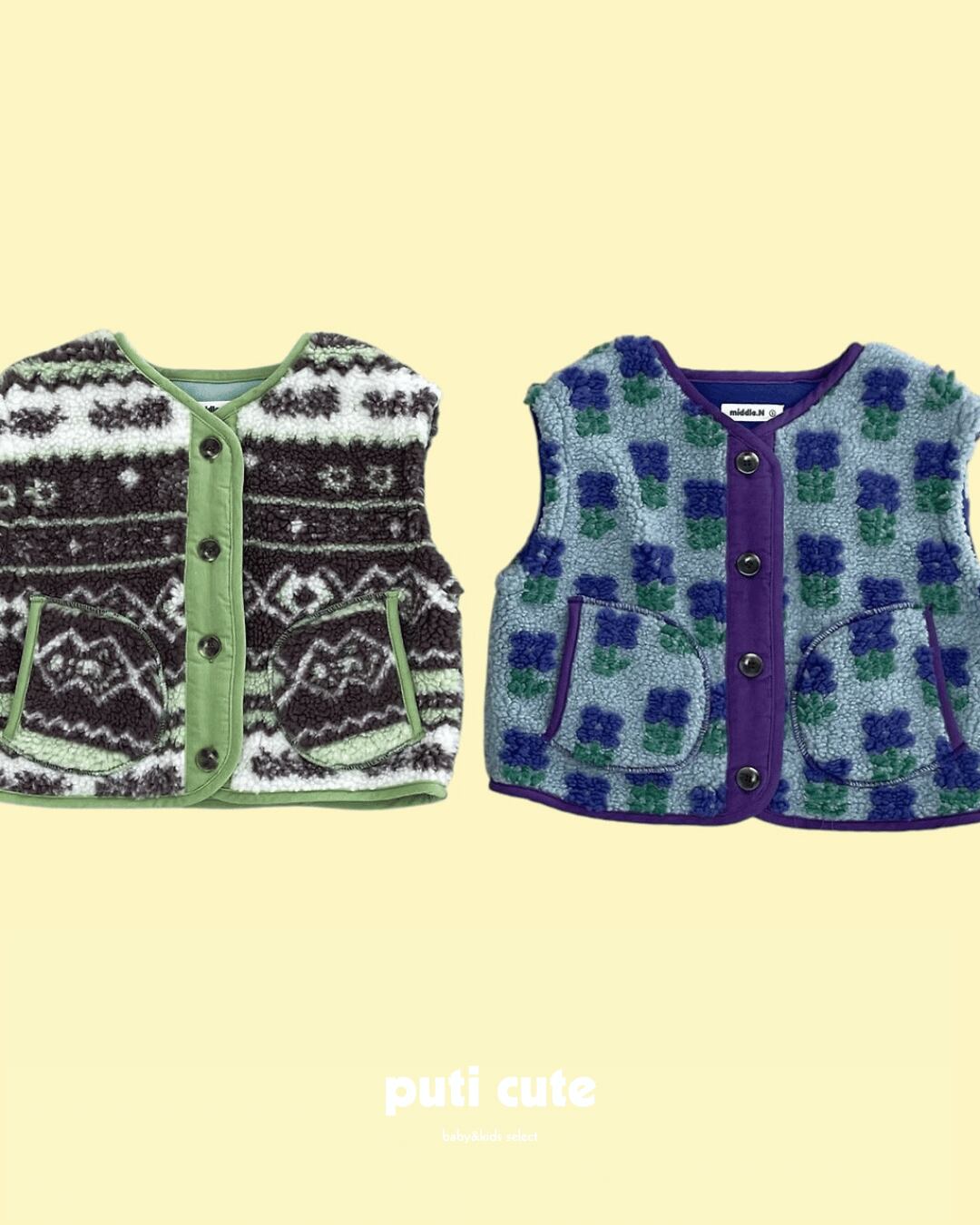 90-140 ꒰ 予約 ꒱ Pattern tumble vest / middle name ⸝⋆