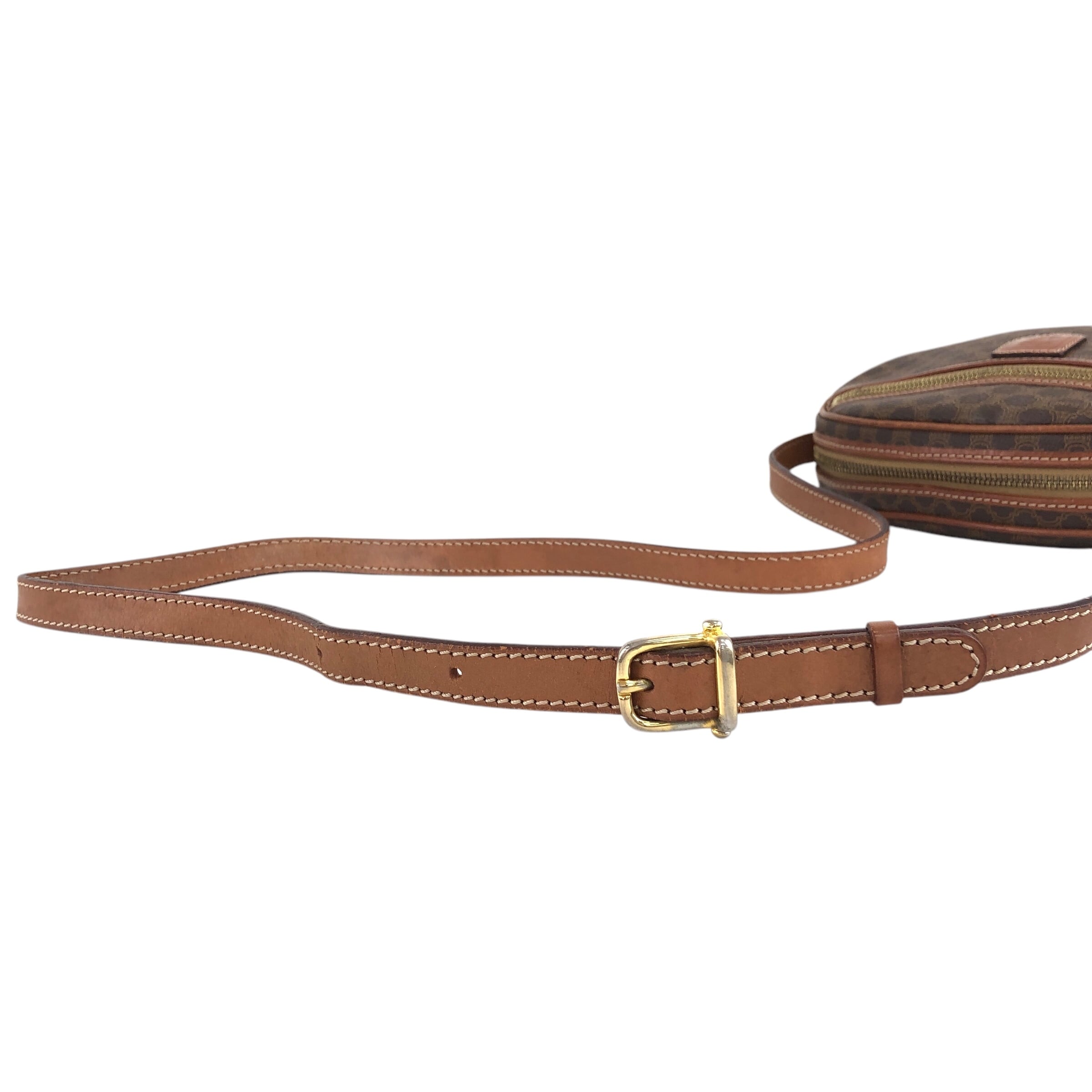 CELINE セリーヌ マカダム ショルダーバッグ ブラウン ブラゾン型押し