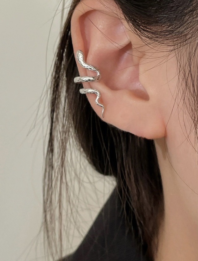 シンプルなデザインの耳に挟むピアス