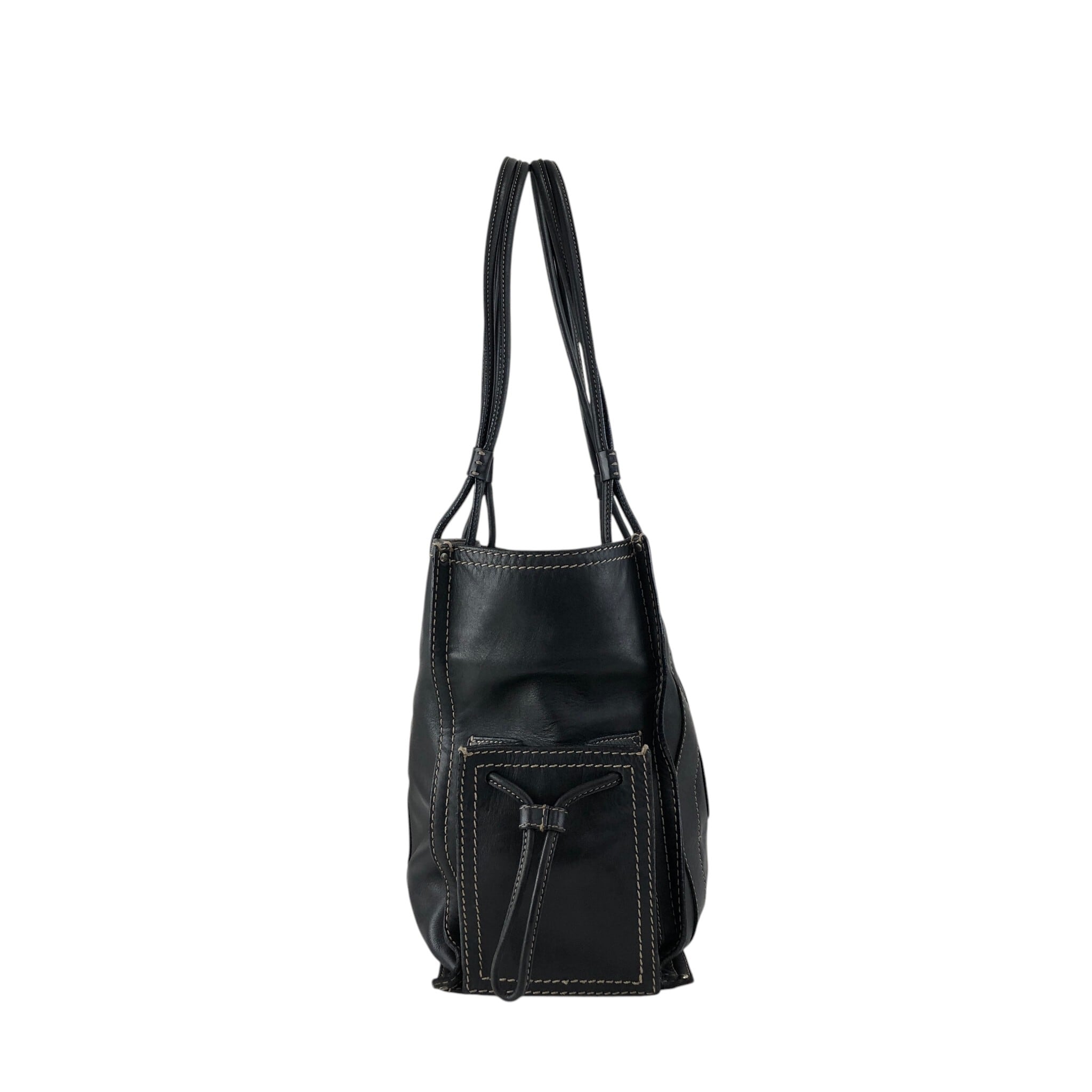 LOEWE ロエベ ハンドバッグ ブラック アナグラム レザー トートバッグ