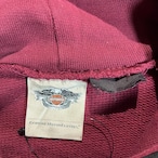Harley-Davidson レディースプルオーバーフーディー バーガンディ 袖レースアップ