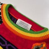 希少 YOSHIYUKI KONISHI ヨシユキコニシ マルチデザイン 3D 半袖 コットンニット セーター /ビンテージ