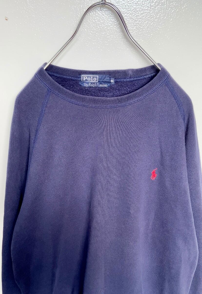 90s古着 POLO Ralph Lauren/ポロラルフローレン 刺繍スウェット トレーナー