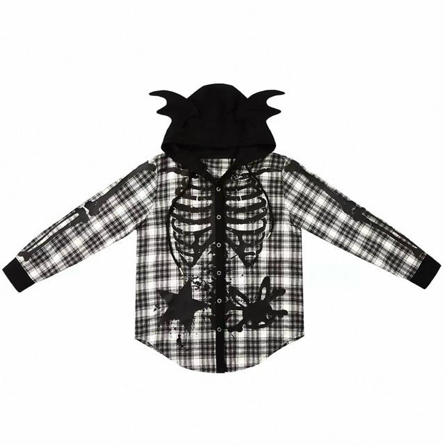 [CFIERCE] Devil's Skeleton Hooded Shirt