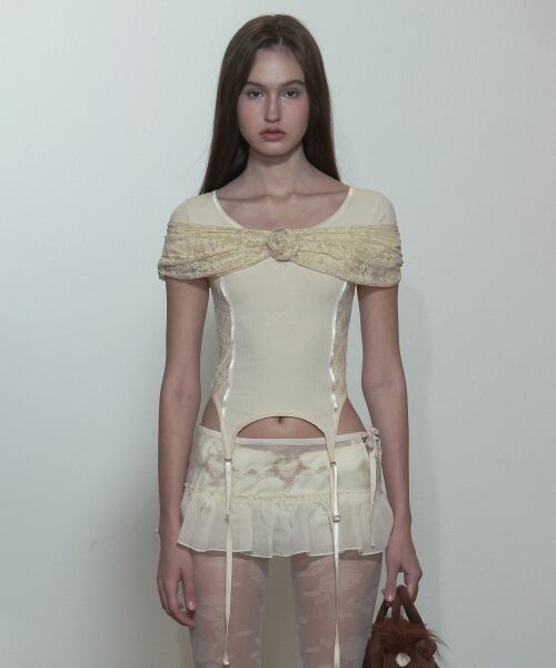 SCULPTOR] Corset U Neck Tee Raw | もごつ