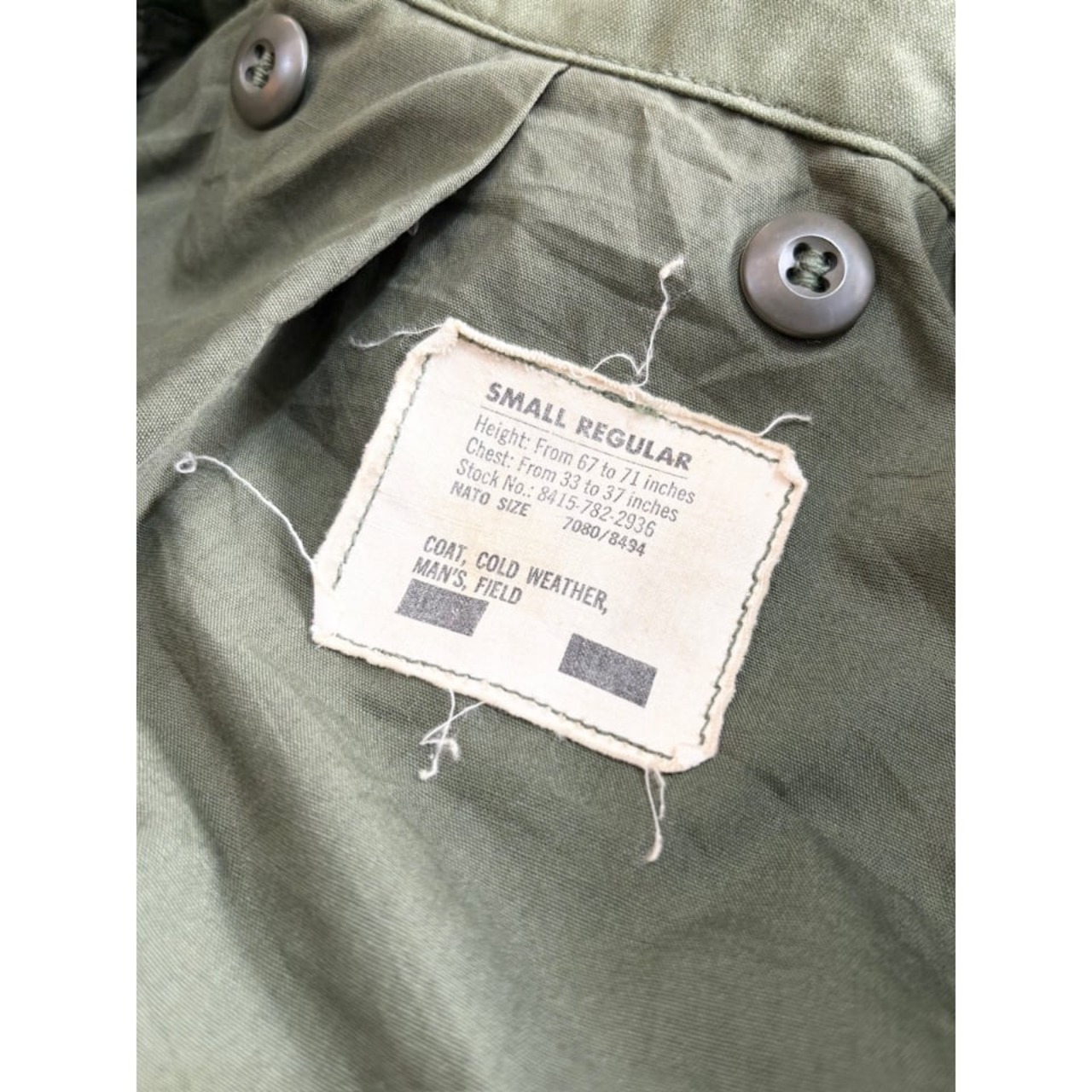 60s US ARMY M-65 "2nd" FIELD JACKET Size SMALL-REGULAR