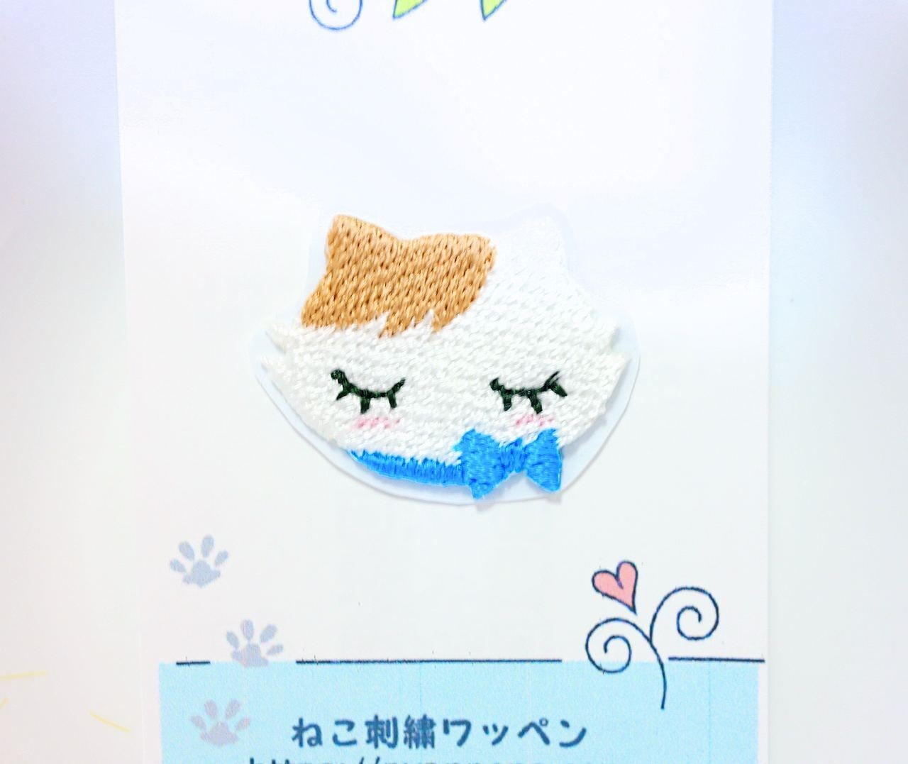シールにもなる猫の刺繍ワッペン◇みりんちゃんフェイス型 | かわいい