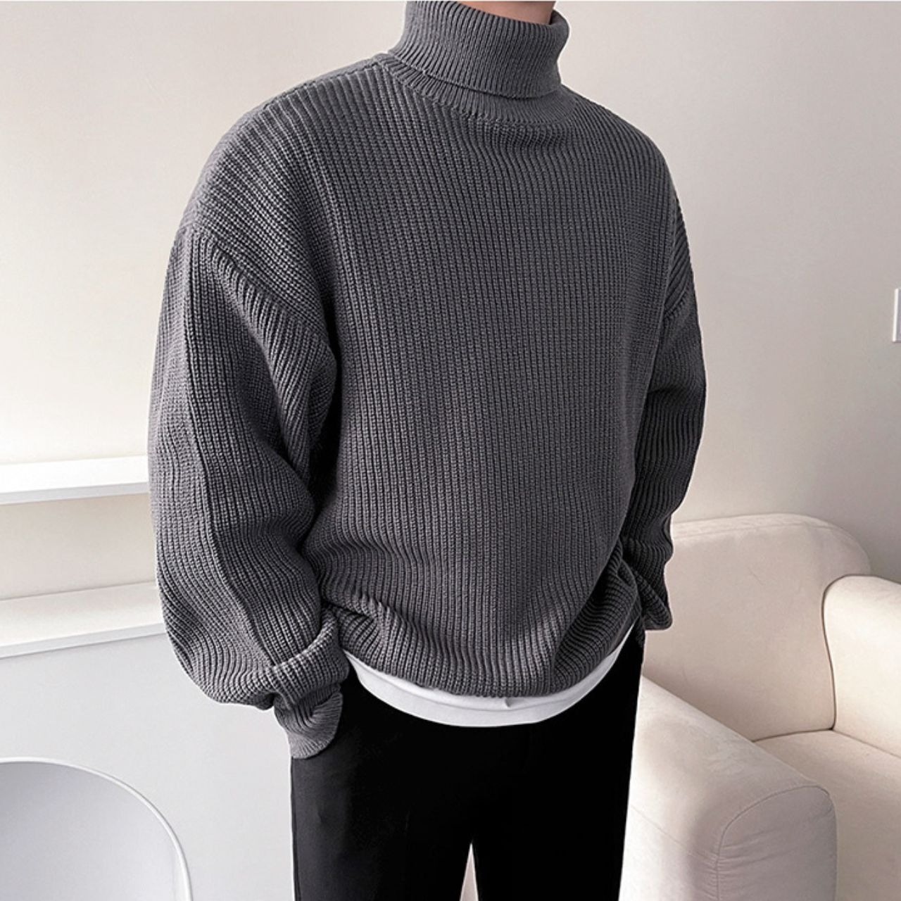 ボトルネックベーシックニット　MT0080367