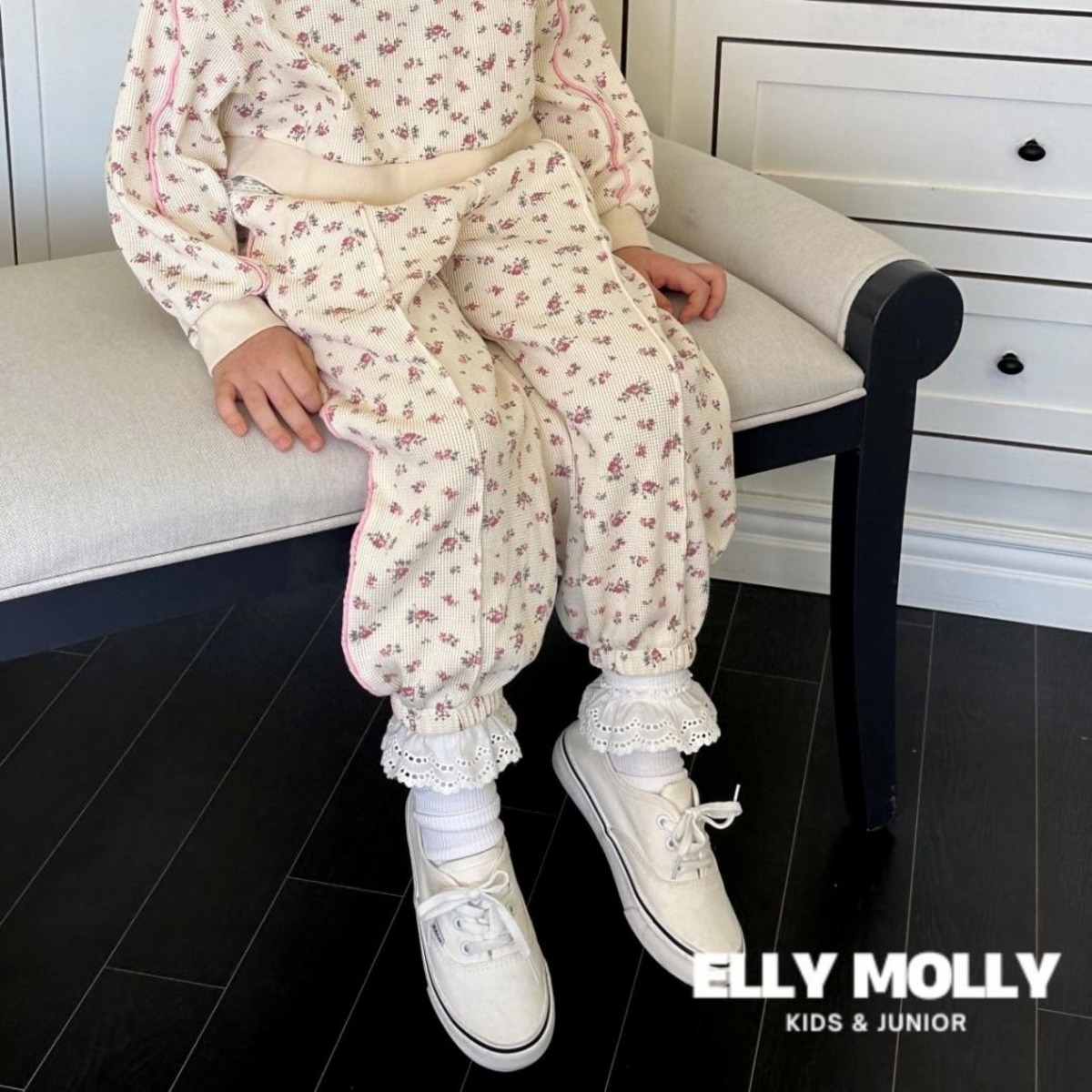 «sold out»«ジュニアサイズあり»«elly molly» ワッフルジョガーパンツ 2colors 子供服 capucapu
