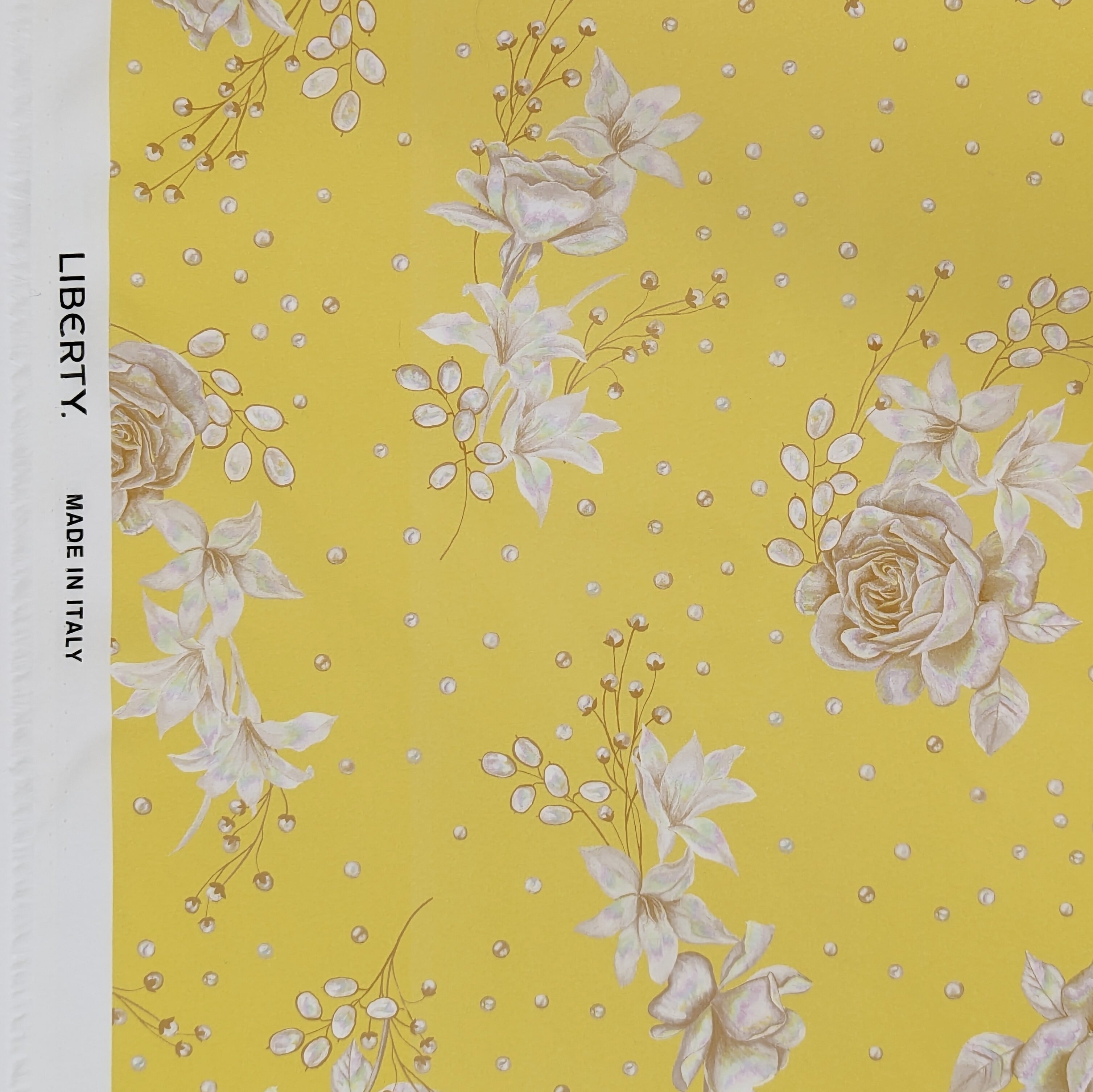 ◆輸入 リバティ LIBERTY タナローン Midnight Rose Mini Yellow ミッドナイト ローズ ミニ イエロー 約130×50cm